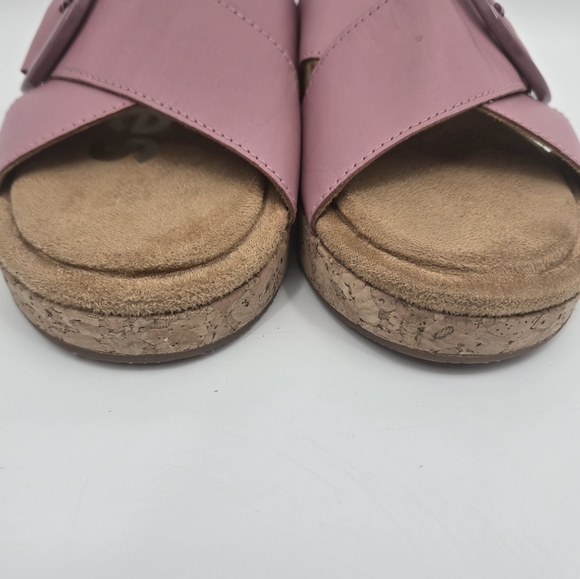 Hush Puppies June Buckle Slides Cool Pink Leather Size:6 - Picture 4 of 11